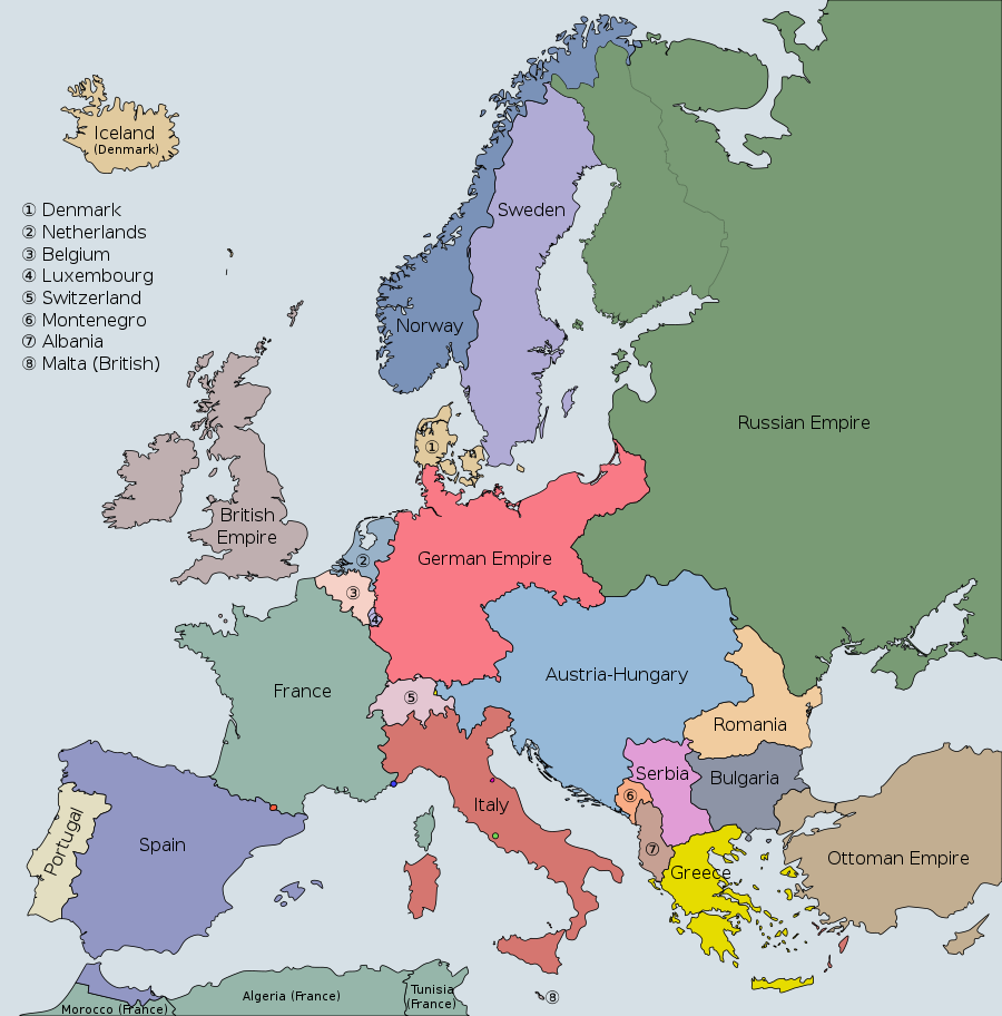 Detailed Map of WW1 Europe